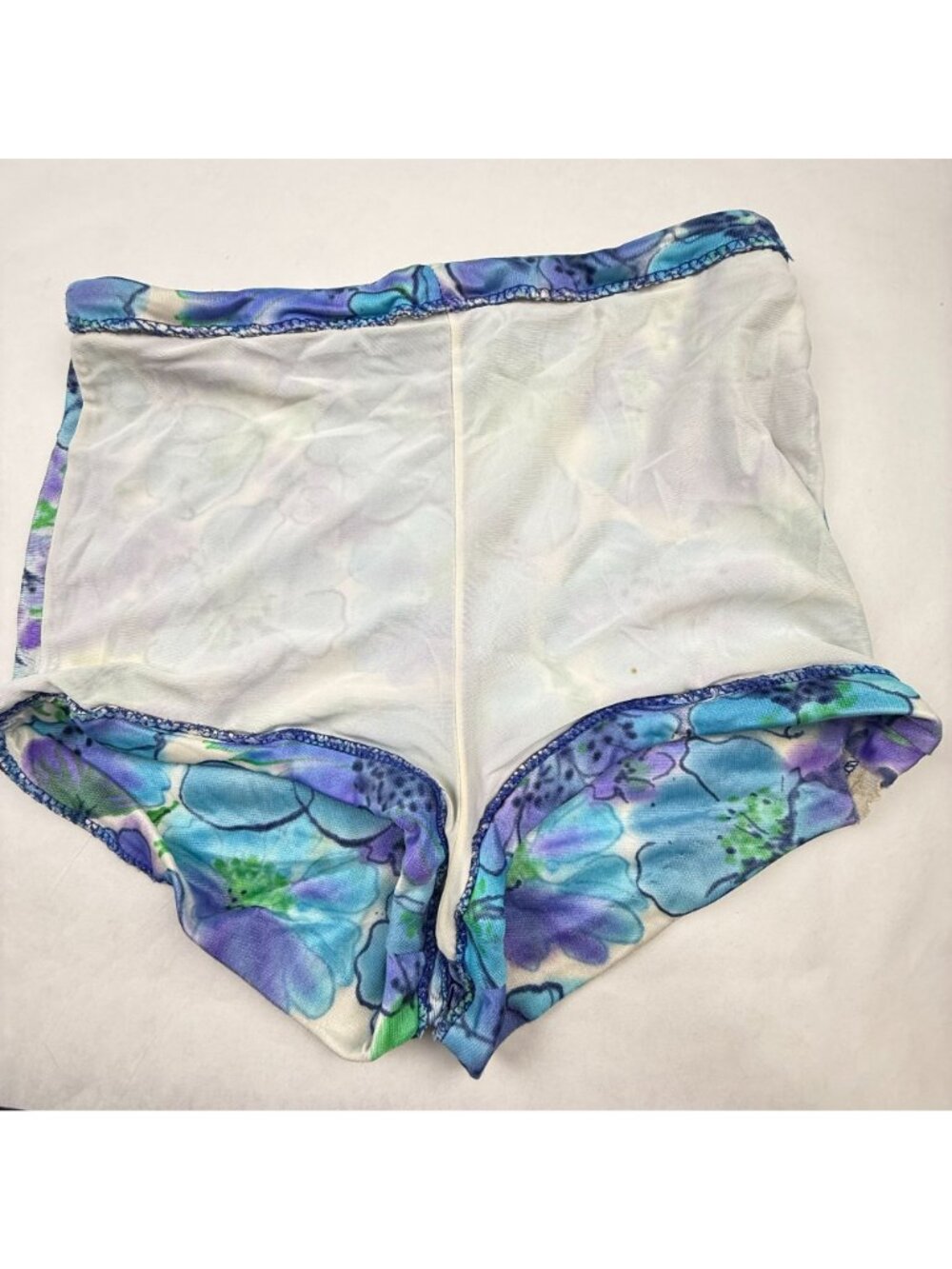 Vintage Sirena Blue Purple Floral 2pc Bathing Suit Size 10 Needs Repairing As-Is - Picture 7 of 13